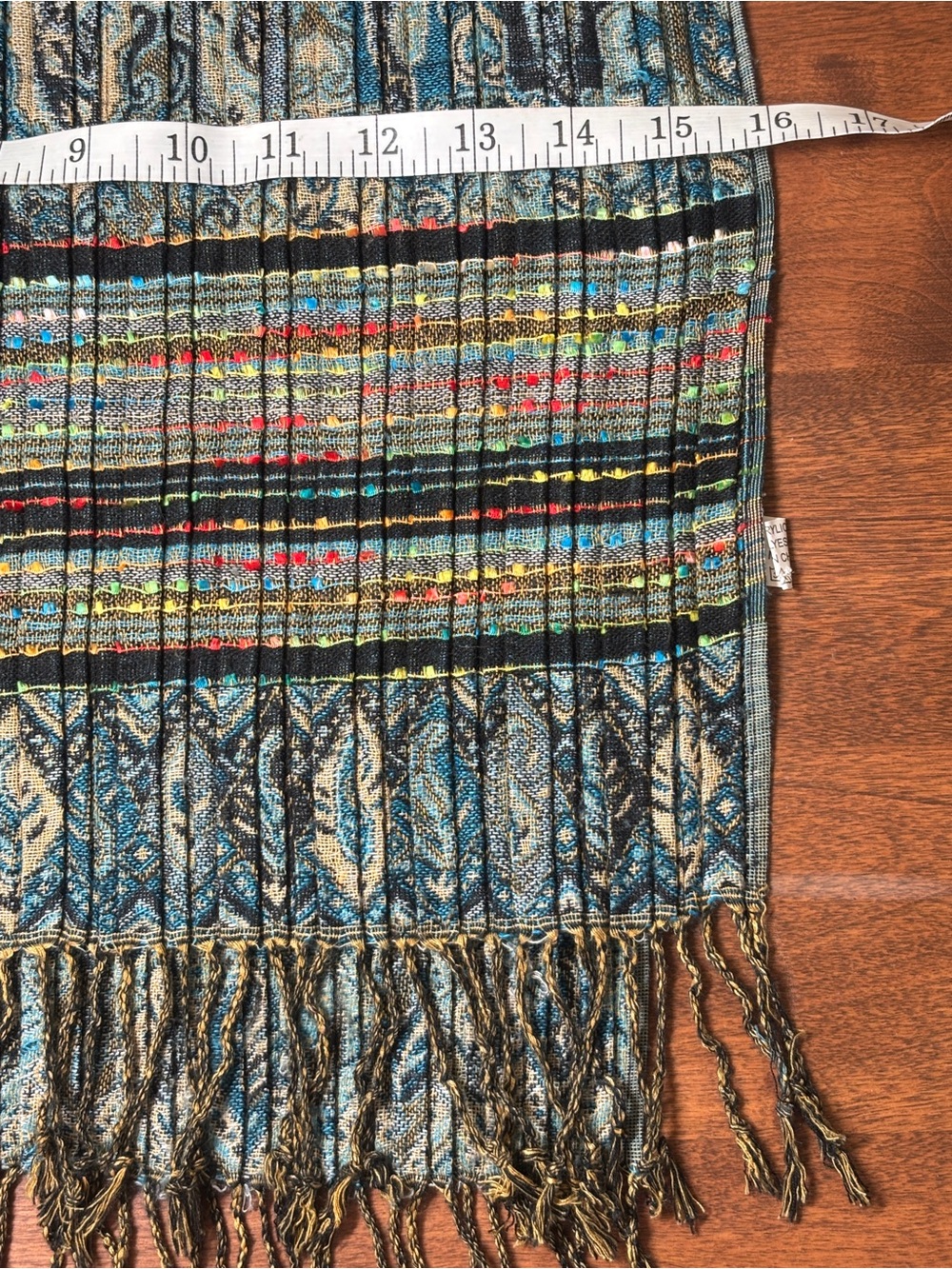 Vintage Boho Multi-Pattern Ribbed Scarf Pashmina - Picture 7 of 10